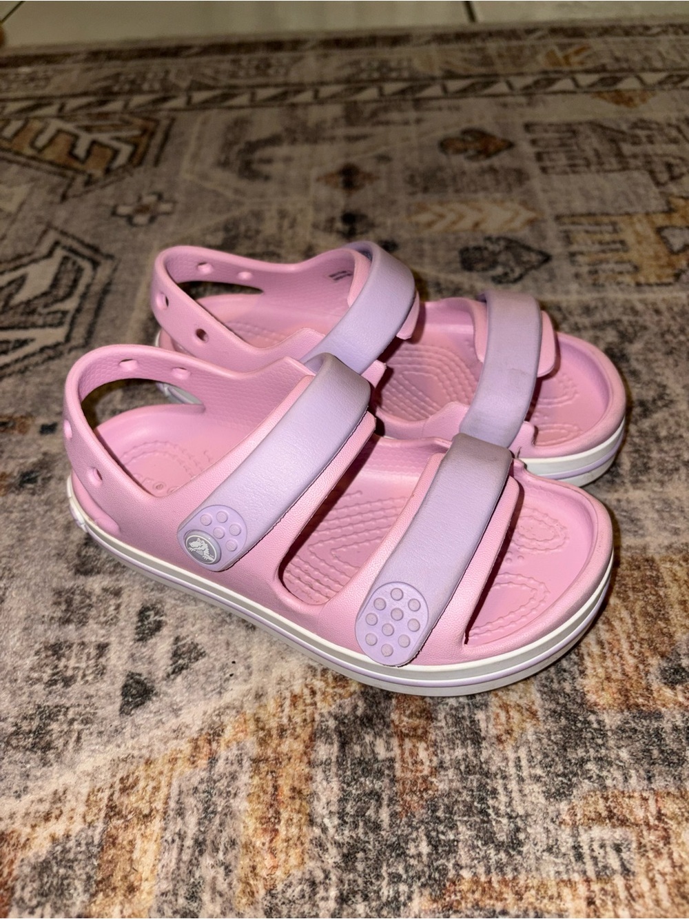 Kids Pink Strap Sandals by Crocs